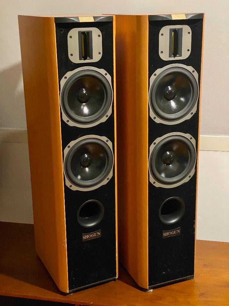 Quadral Shogun Pure Phonologue Gold Luidsprekers, Gebruikt, 120 watt of meer, Front, Rear of Stereo speakers, Ophalen