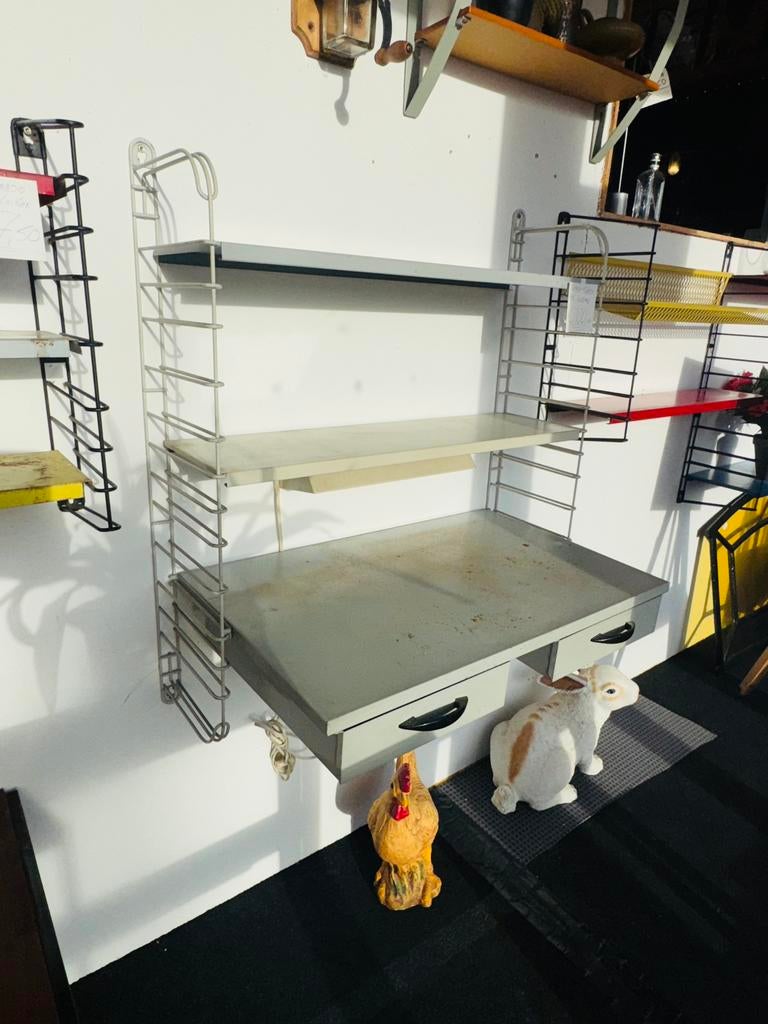 Vintage Tomado rek bureau wandrek met verlichting, Verzamelen, Retro, Ophalen