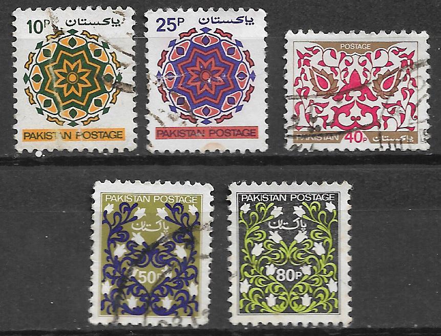 Pakistan 1980 Islamitische patronen, Ophalen of Verzenden, Gestempeld, Zuid-Azië