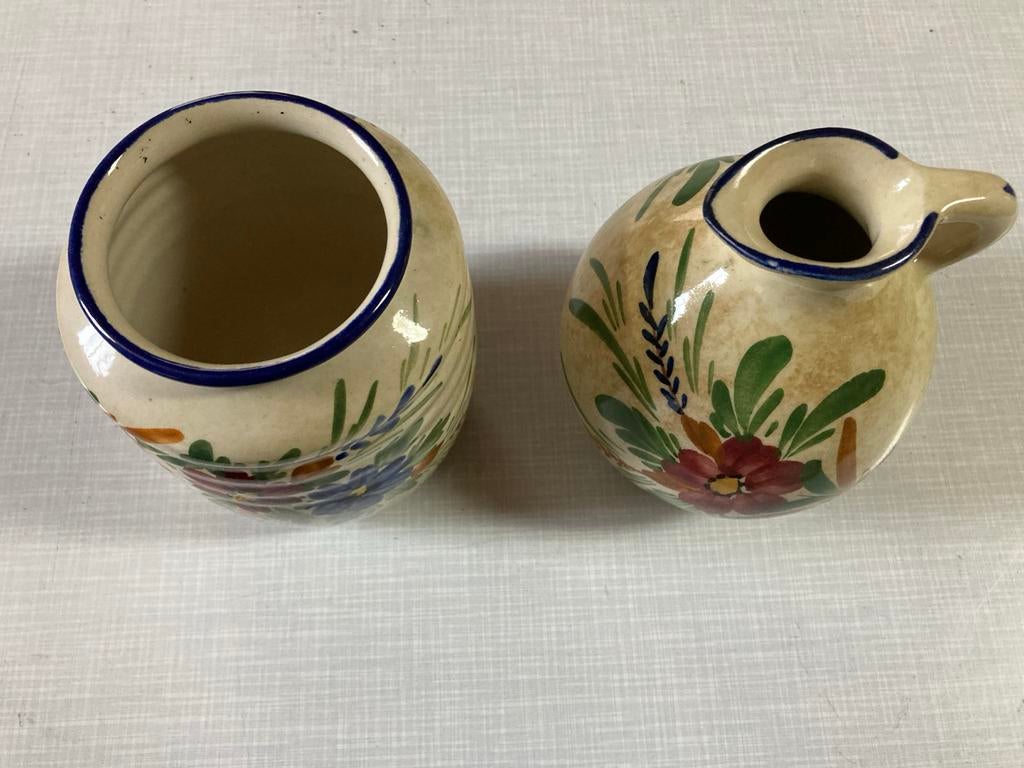 Twee vintage aardewerk vaasjes uit Huizen 1x Hildo Krop, Ophalen of Verzenden