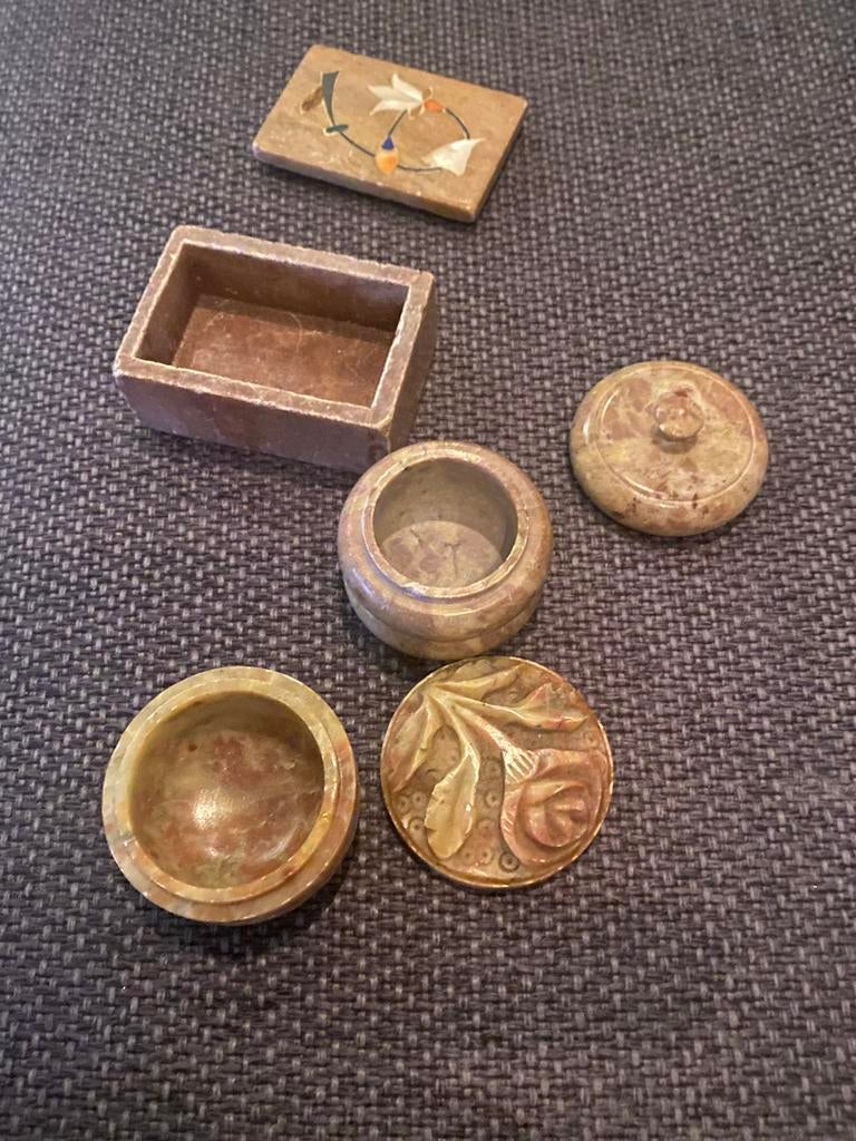 Speksteen doosjes set, Ophalen of Verzenden