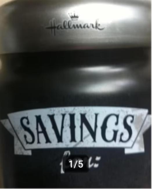 Spaarpot zwart/grijs hoogte 15 cm Br 10 cm, Ophalen of Verzenden, Zo goed als nieuw, Overige thema's