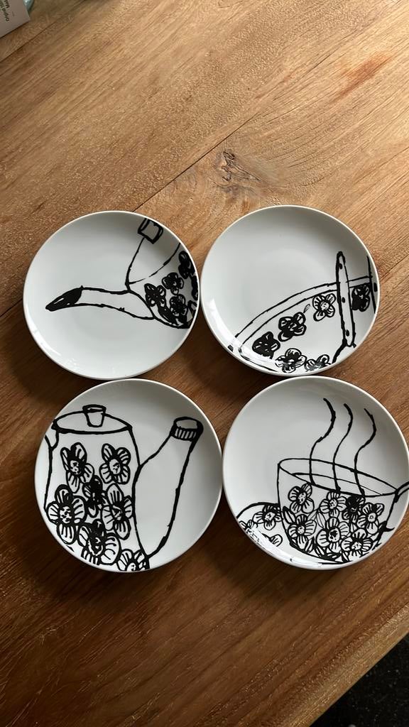 Gebaksbordjes 4 stuks, Nieuw, Ophalen of Verzenden, Bord(en), Overige stijlen