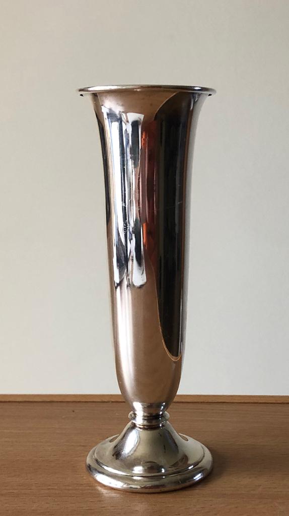 Vintage verzilverd posthoorn Keltum vaasje, Verzenden