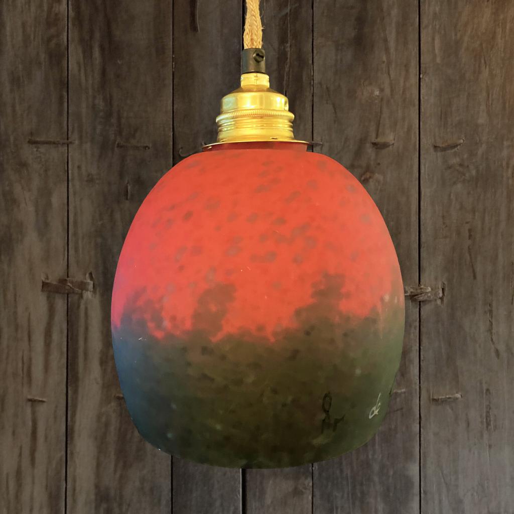 Pate de Verre Vintage hanglamp XL, Antiek en Kunst, Antiek | Lampen, Ophalen of Verzenden