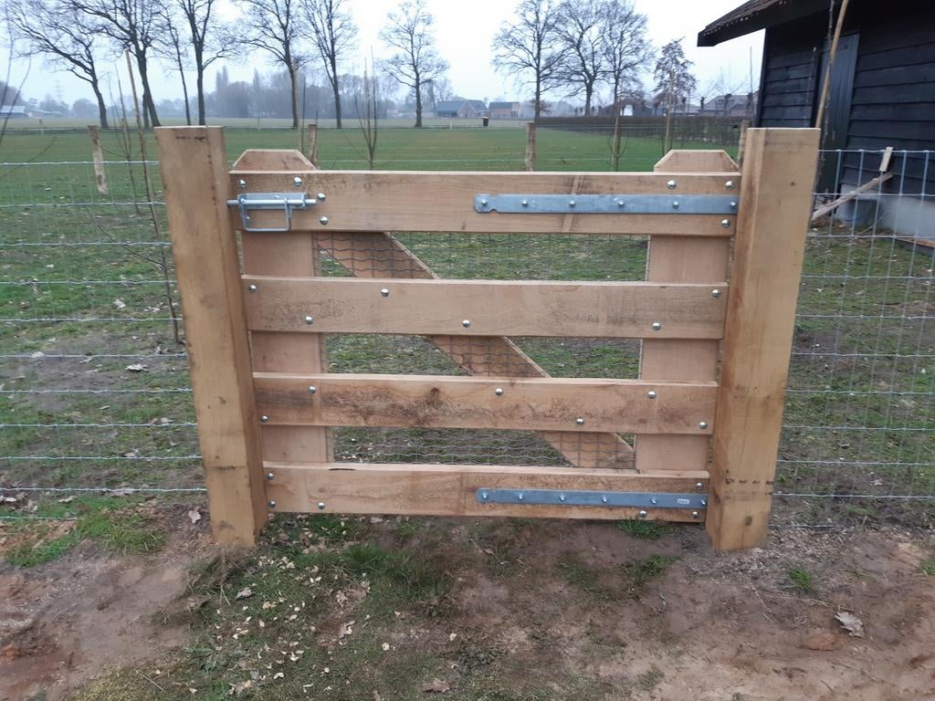 Eikenhouten landhekken, weidehek, houten poort, eiken hek, Ophalen, Nieuw, Hout, Tuinhek