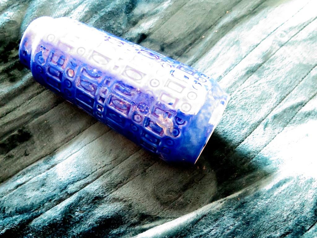 vaas WEST-GERMANY - fat lava, blauw, ca. 23 cm hoog  260-22, Ophalen of Verzenden