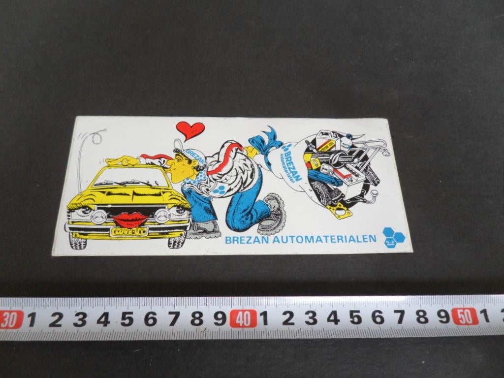 sticker strip BREZAN automaterialen, Verzamelen, Ophalen, Zo goed als nieuw