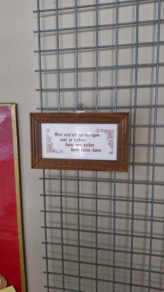 Vintage Tegeltje met Spreuk, Ophalen of Verzenden, Gebruikt, Overige typen