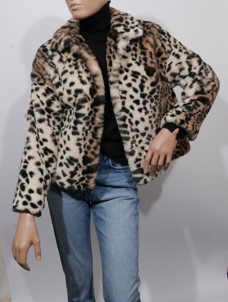 BELLEROSE Lonu leopard jas maat 38 ZGAN, Kleding | Dames, Jassen | Winter, Zo goed als nieuw, Maat 38/40 (M), Bruin, Ophalen of Verzenden