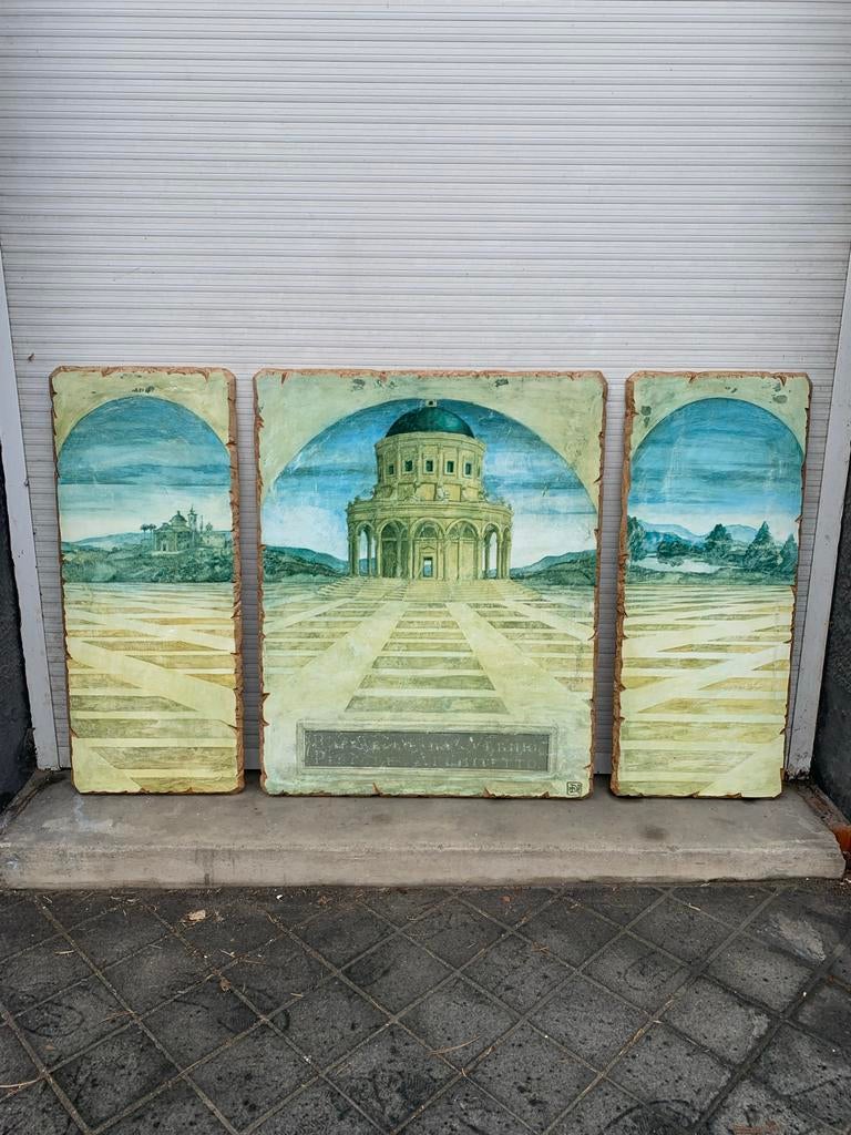 Uniek Drieluik Wanddecoratie - Italiaans Uitzicht, Huis en Inrichting, Woonaccessoires | Wanddecoraties, Ophalen of Verzenden