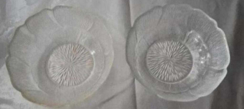 Twee Arcoroc Zonnebloem schaaltjes, Huis en Inrichting, Ophalen of Verzenden, Overige stijlen, Glas, Schaal of Schalen