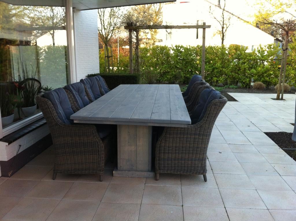 tuintafel met midden poten, Ophalen, Nieuw, Rechthoekig, Hout