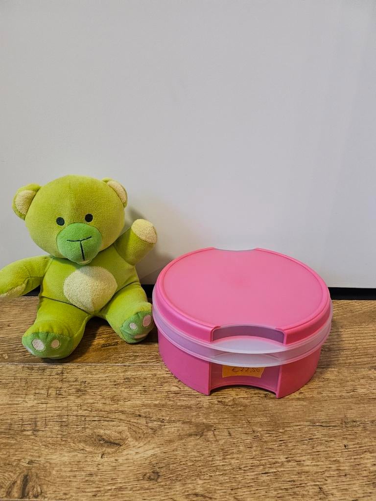 Tupperware roze vensterdoos koektrommel €22,50, Ophalen of Verzenden, Zo goed als nieuw, Bak of Kom