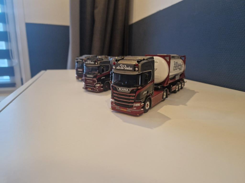 Set WSI de Winter Scania modellen, Hobby en Vrije tijd, Modelauto's | 1:50, Ophalen of Verzenden, Gebruikt, Bus of Vrachtwagen
