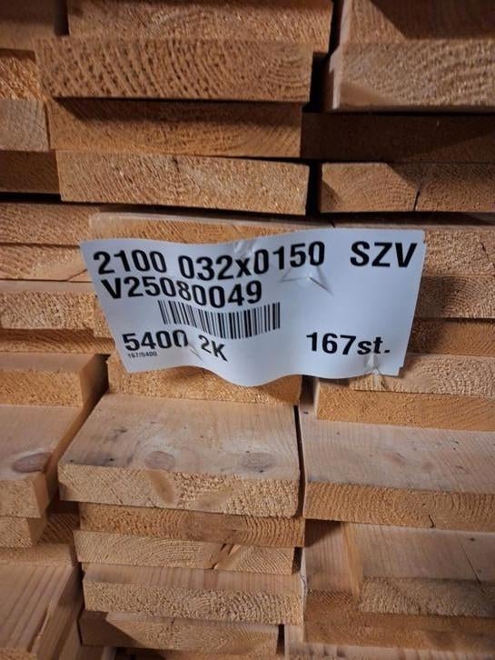 Vuren planken restant 30 x 150 .26 stuks van 5.4m, Minder dan 25 mm, Nieuw, Ophalen of Verzenden, Plank