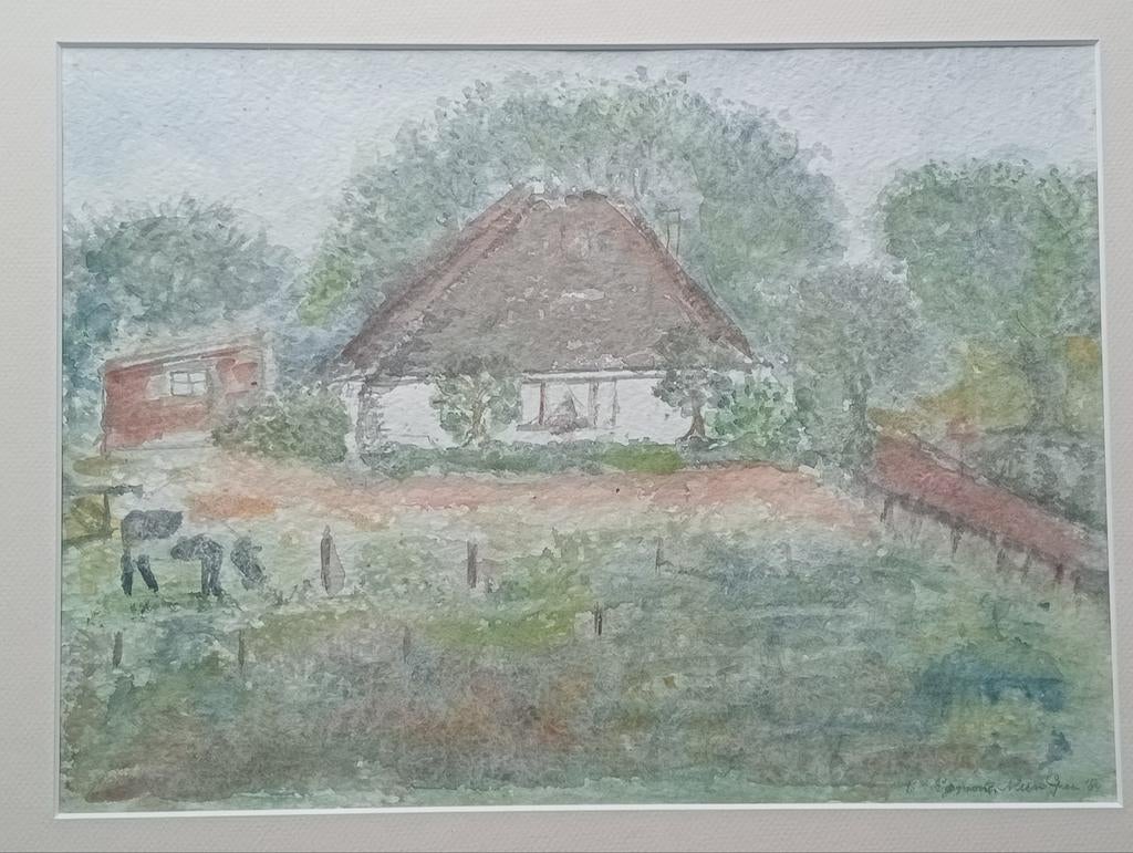 Aquarel Egmond 1984, Antiek en Kunst, Ophalen of Verzenden