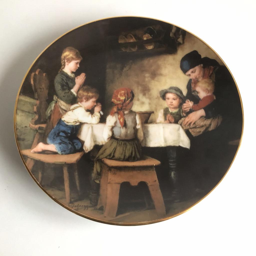 Lilien porselein Das Tischgebet 1988 wandbord genummerd 4044, Ophalen of Verzenden, Nieuw