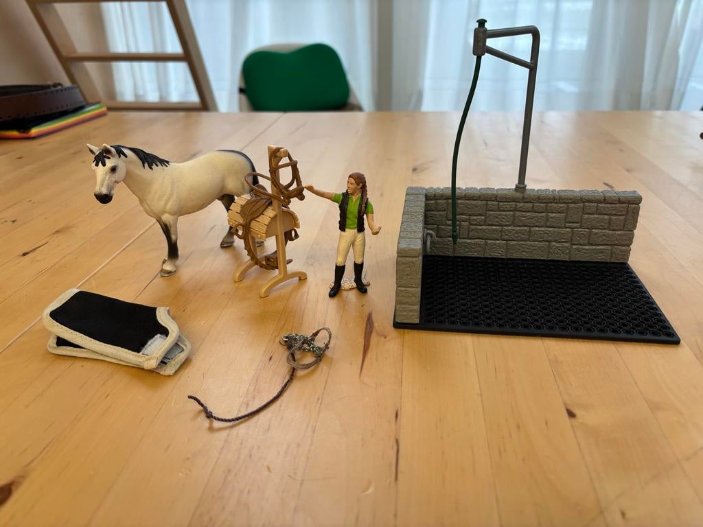 Schleich Paarden Wasplaats met Accessoires, Ophalen of Verzenden, Gebruikt