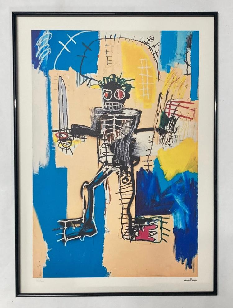 J-M BASQUIAT : XXL-lithografie. Wordt geleverd met lijst., Antiek en Kunst, Kunst | Litho's en Zeefdrukken, Ophalen of Verzenden