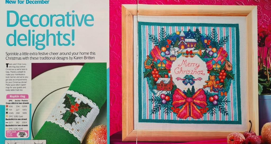 Kerst krans 3 borduurpatronen, Ophalen, Nieuw, Handborduren, Patroon