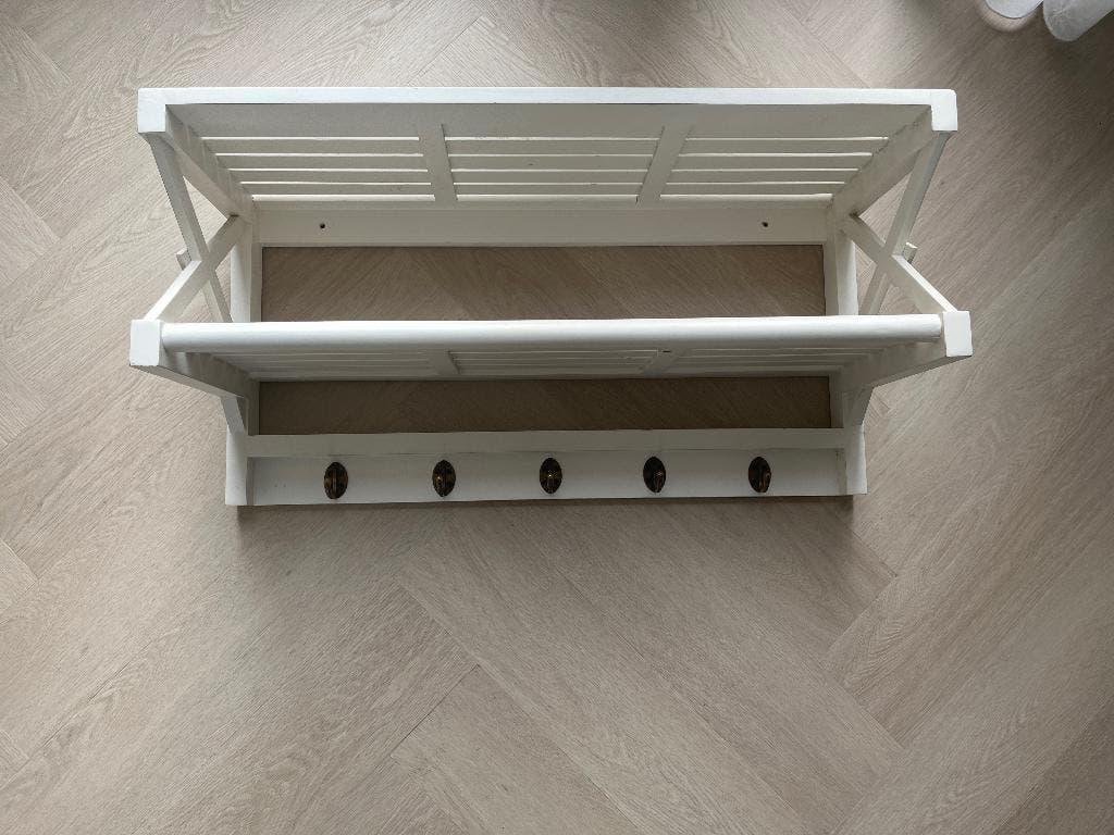 Kapstok wit hout 80cm in goede staat!, Gebruikt, Minder dan 100 cm, Hout, Ophalen