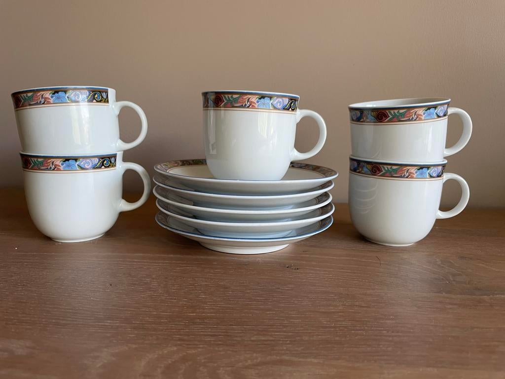 Kronester Bavaria 5 kopjes en 5 schotels, Gebruikt, Ophalen of Verzenden, Overige stijlen, Kop(pen) en/of Schotel(s)