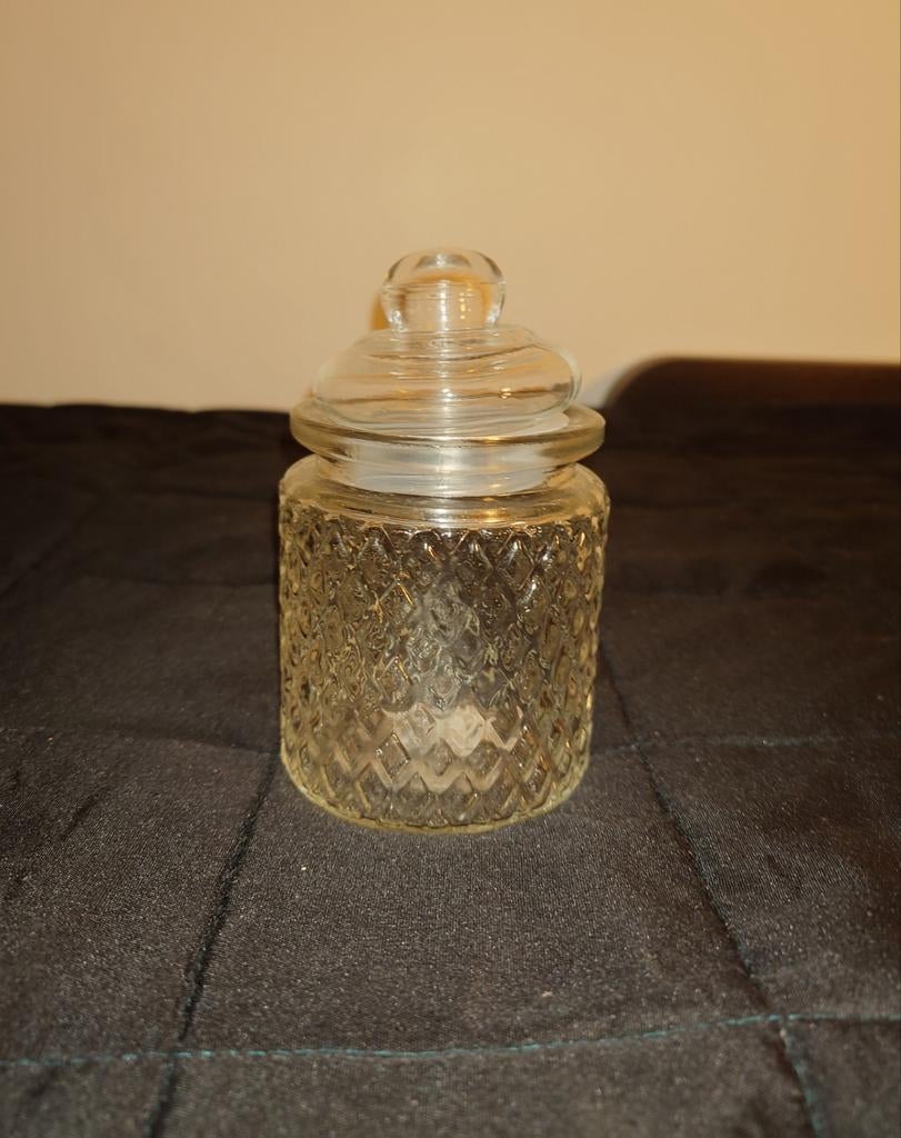 Potje stolp met deksel snoeppot droppot glas, Ophalen of Verzenden, Zo goed als nieuw