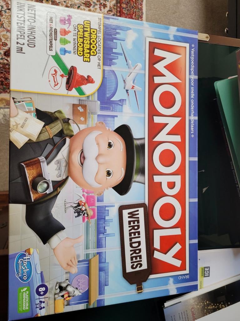 Monopoly Wereldreis - Het bekende bordspel, Ophalen, Vijf spelers of meer, Zo goed als nieuw, Hasbro