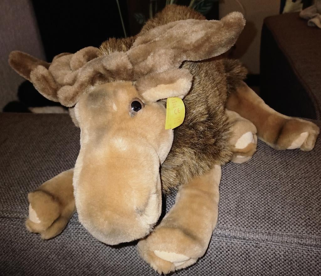 Steiff knopf im ohr moose molly, eland, vintage., Ophalen of Verzenden, Zo goed als nieuw, Overige typen