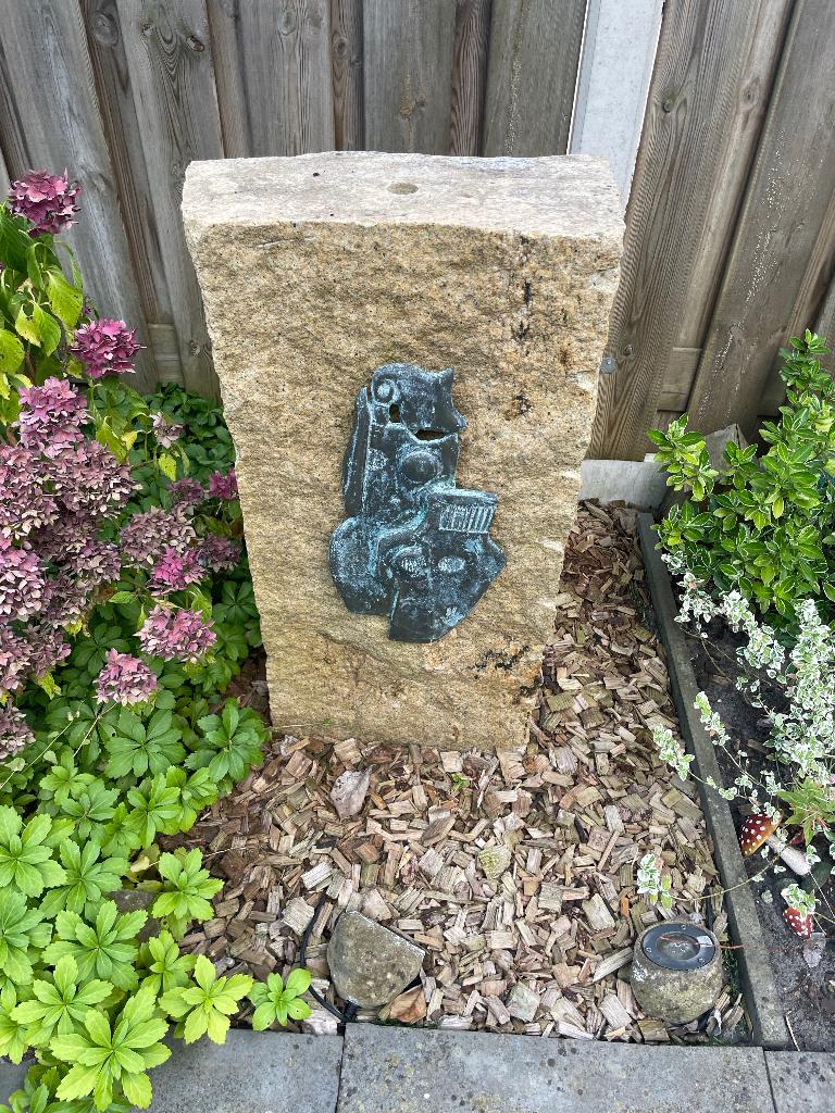 Waterornament Italiaans hardsteen compleet, Ophalen, Gebruikt, Hardsteen, Waterornament