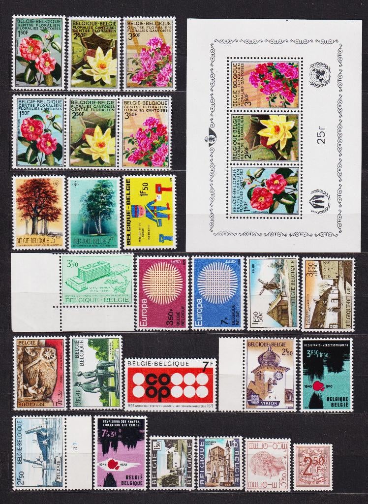 België 1970 compleet jaar met 5 boekjes gratis FDC **, Postzegels en Munten, Postzegels | Europa | België, Ophalen, Postfris, Postfris
