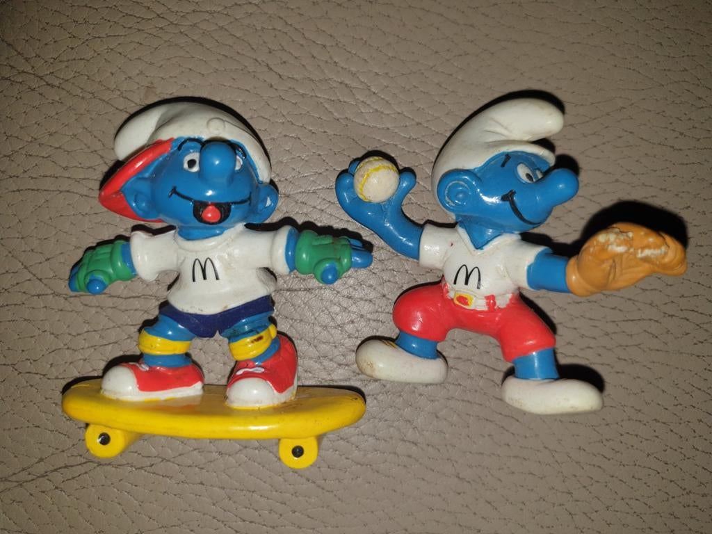 Smurfen McDonald's Happy Meal Speelgoed Skateboard Honkbal, Verzamelen, Smurfen, Ophalen of Verzenden