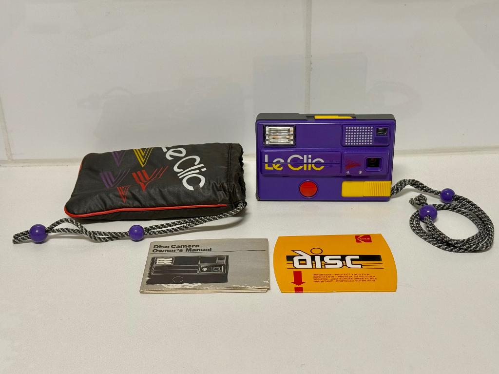 Vintage Le Clic disc fotocamera inclusief Kodak disc, Audio, Tv en Foto, Fotocamera's Analoog, Ophalen of Verzenden, Zo goed als nieuw