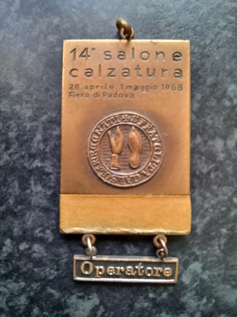 Medaille 14e salone calzatura 1968 operatore, Ophalen, Overige materialen, Buitenland