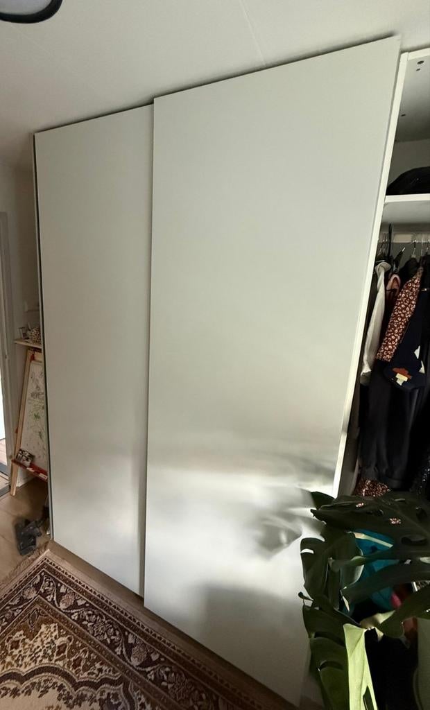 Twee witte Pax schuifdeuren 150x236 cm, Ophalen, 50 tot 75 cm, 200 cm of meer