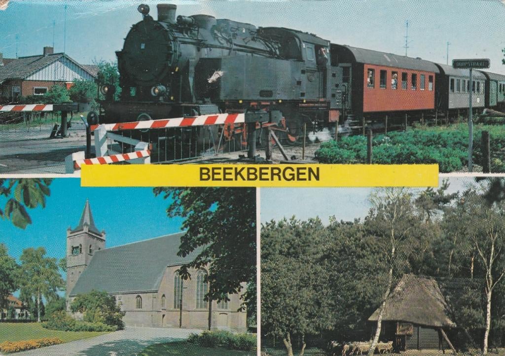 BEEKBERGEN Stoomlocomotief Trein Kerk Schaapskooi, Verzamelen, Ansichtkaarten | Nederland, Verzenden, 1960 tot 1980, Gelopen, Gelderland