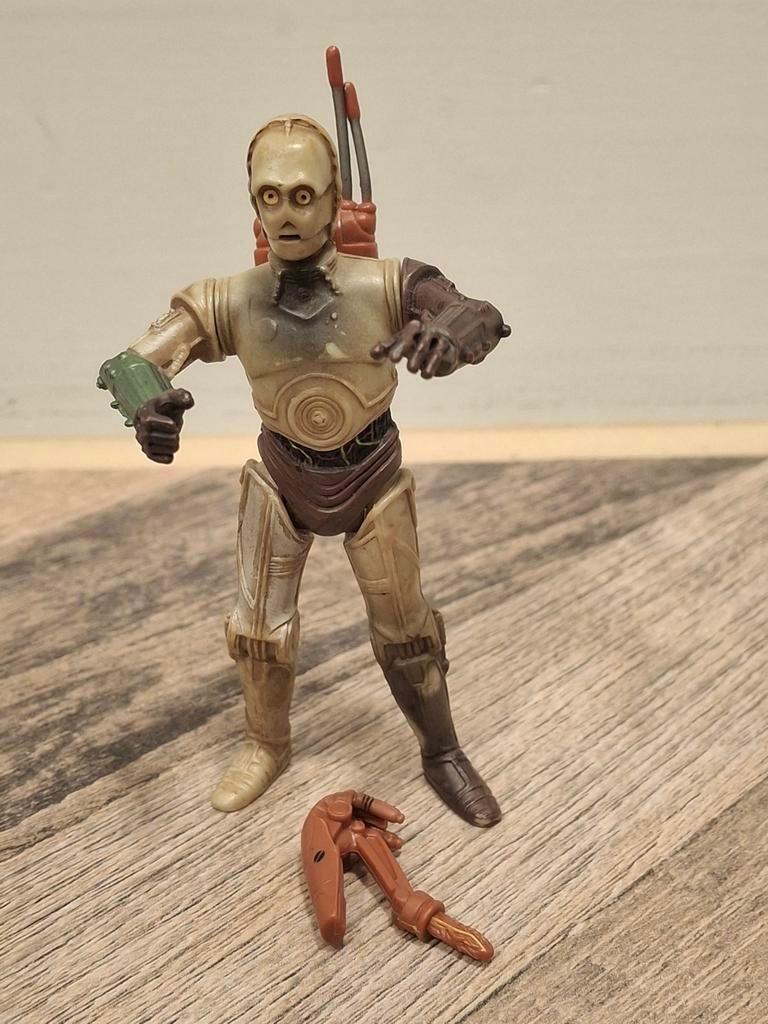 Star Wars Hasbro C3po met Battle Droid head Geonosis 2006, Ophalen of Verzenden, Zo goed als nieuw, Actiefiguurtje