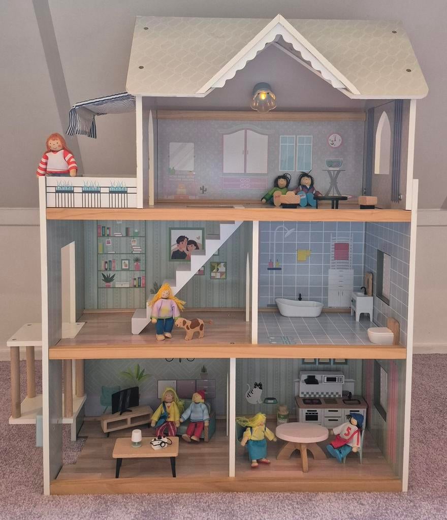 Houten poppenhuis, Ophalen, Gebruikt, Poppenhuis