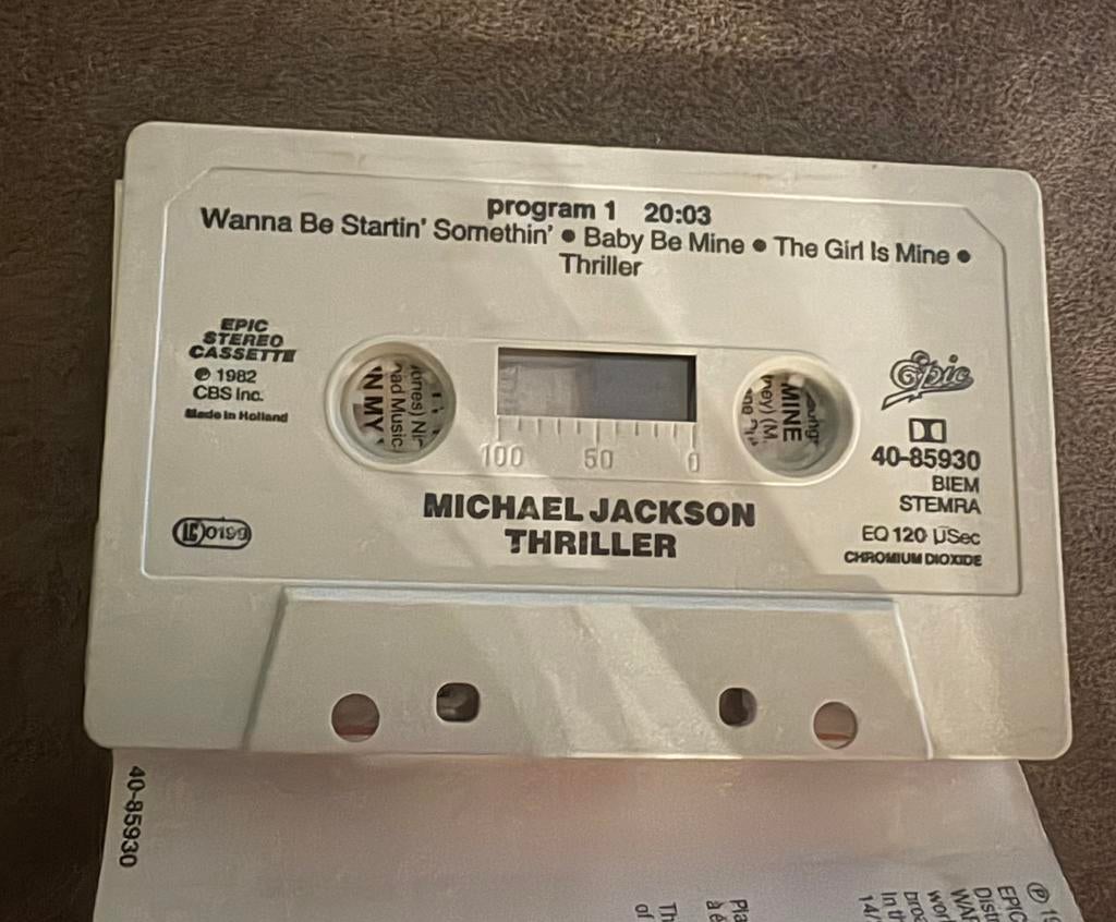 Michael Jackson - Thriller, Cd's en Dvd's, Cassettebandjes, 1 bandje, Ophalen of Verzenden, Zo goed als nieuw, Origineel