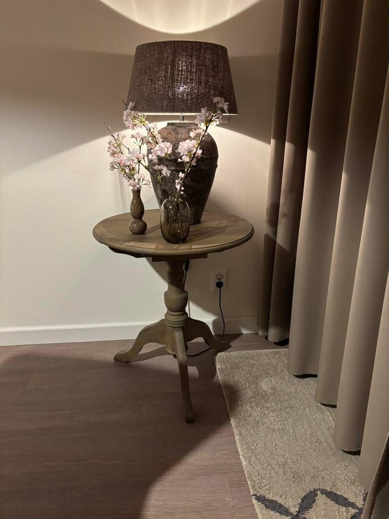 Bijzettafel/wijntafel, Huis en Inrichting, Tafels | Bijzettafels, Minder dan 55 cm, Rond, Zo goed als nieuw, Ophalen