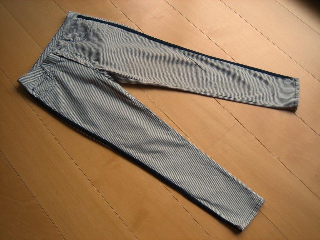 Sportieve ecru-blauw gestreepte broek PARAMI 42/30 snazzeys, Kleding | Dames, Parami, Maat 42/44 (L), Nieuw, Lang