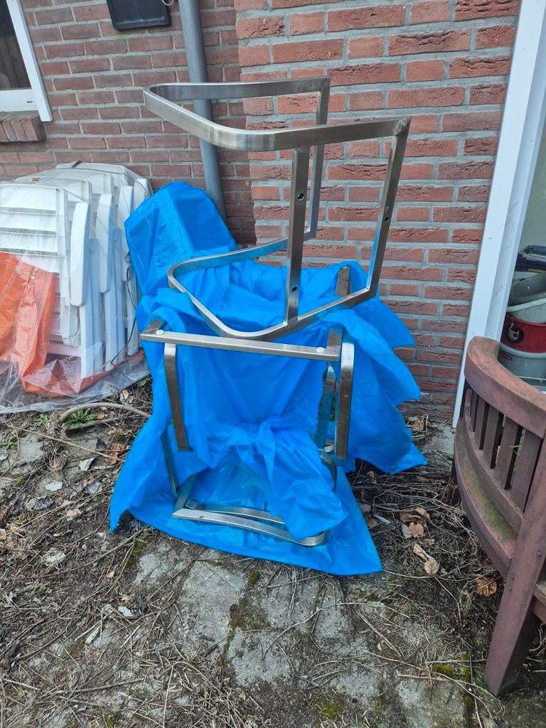 Rvs. Onderstellen van stoelen, 5 stuks, Ophalen of Verzenden, Grijs