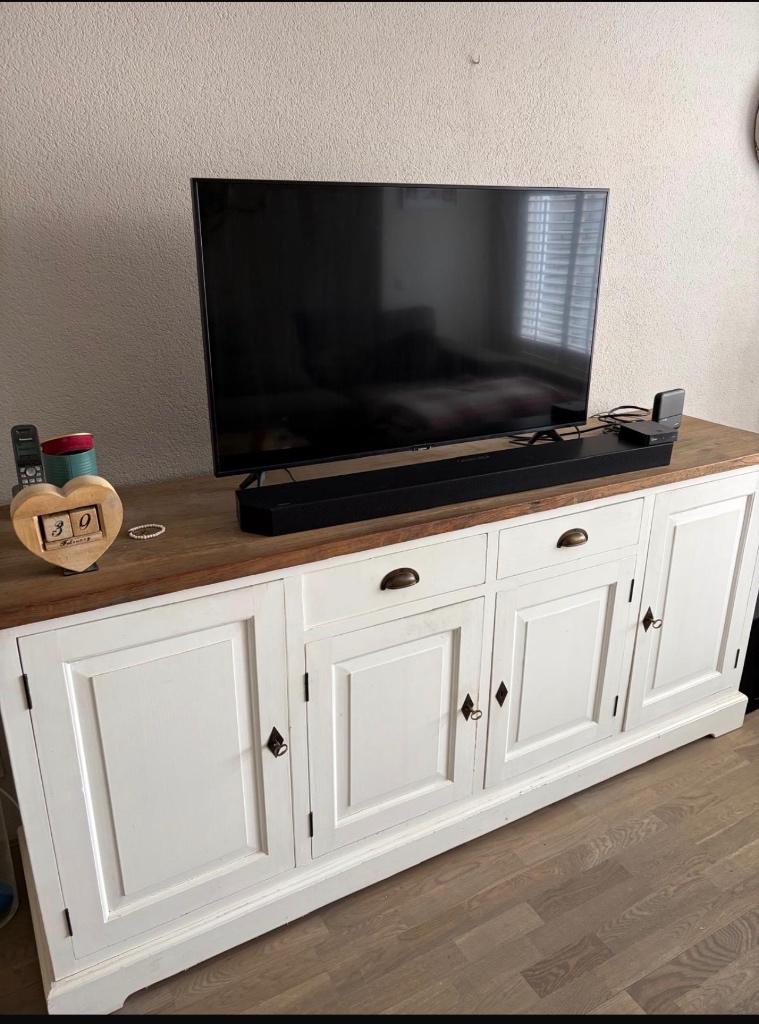 Tv meubel, Ophalen, Gebruikt, 100 tot 150 cm, Landelijk