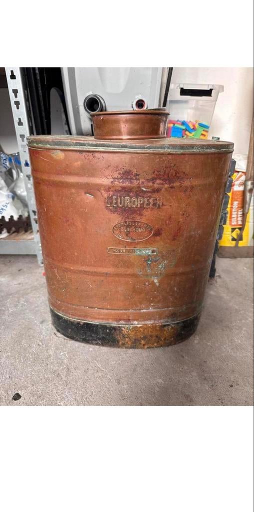Antieke Koperen Emmer 'L'Europeen' - Made in France, Antiek en Kunst, Ophalen of Verzenden, Koper