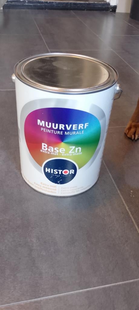 4 blikken witte Histor muurverf, waarvan 1 licht gebruikt, Wit, Ophalen of Verzenden, 15 tot 20 liter, Verf