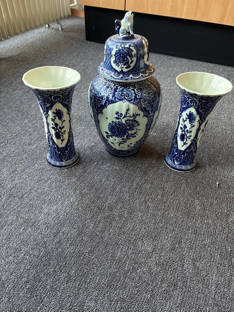 Delfts Blauw Boch by Belgium vaas en pot set, Antiek en Kunst, Ophalen
