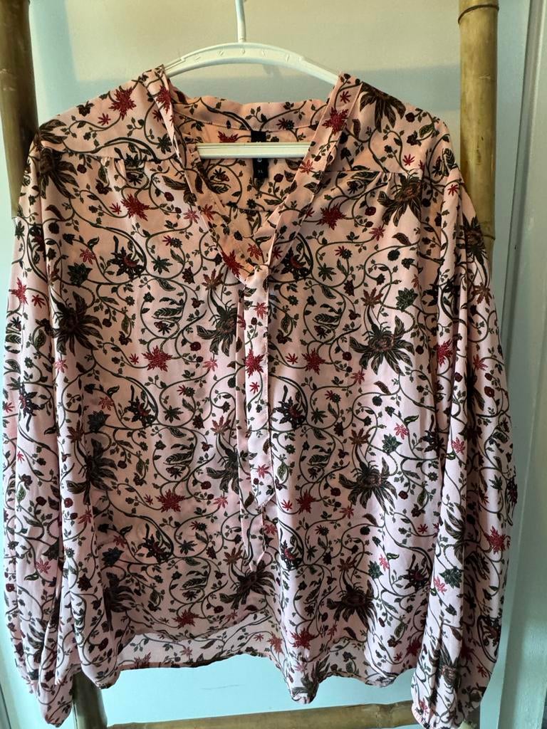 Vrolijke Eksept blouse met bloemenprint - Maat 42, Ophalen of Verzenden, Zo goed als nieuw, Maat 42/44 (L), Roze