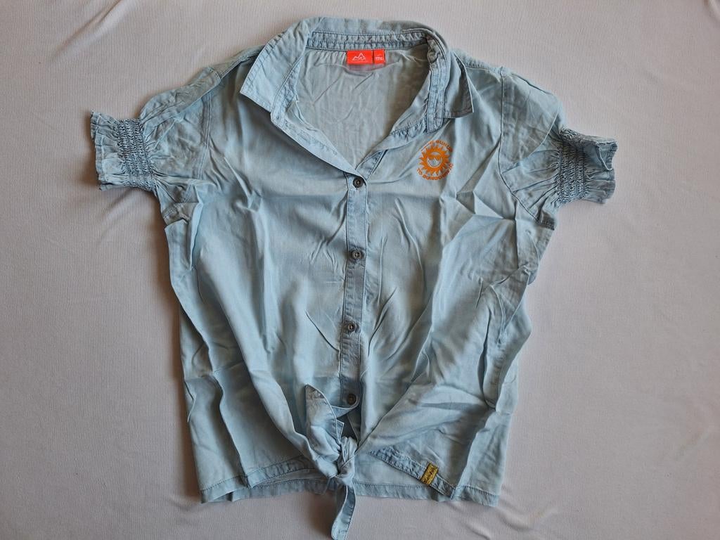 Lichtblauw knoop blousje 29FT 176, Ophalen of Verzenden, Meisje, Overhemd of Blouse