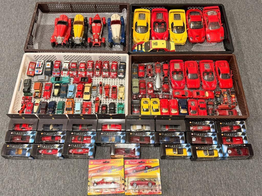 102x Ferrari + Alfa Romeo 1:18 tot 1:87 Minichamps Brumm etc, Hobby en Vrije tijd, Modelauto's | 1:43, Zo goed als nieuw, Auto